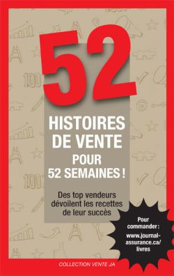 Livre "52 histoires de vente pour 52 semaines", écrit par le conférencier Jasmin Bergeron